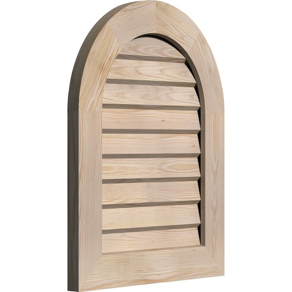 Round Top Gable Vent Non-Functional, Pine Gable Vent W/ Decorative Face Frame, 26W X 24H